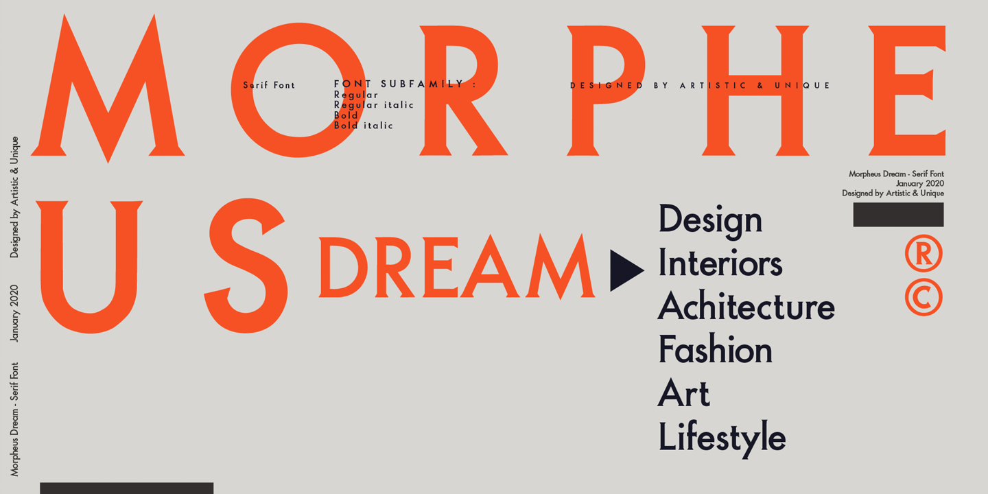 Schriftart Morpheus Dream